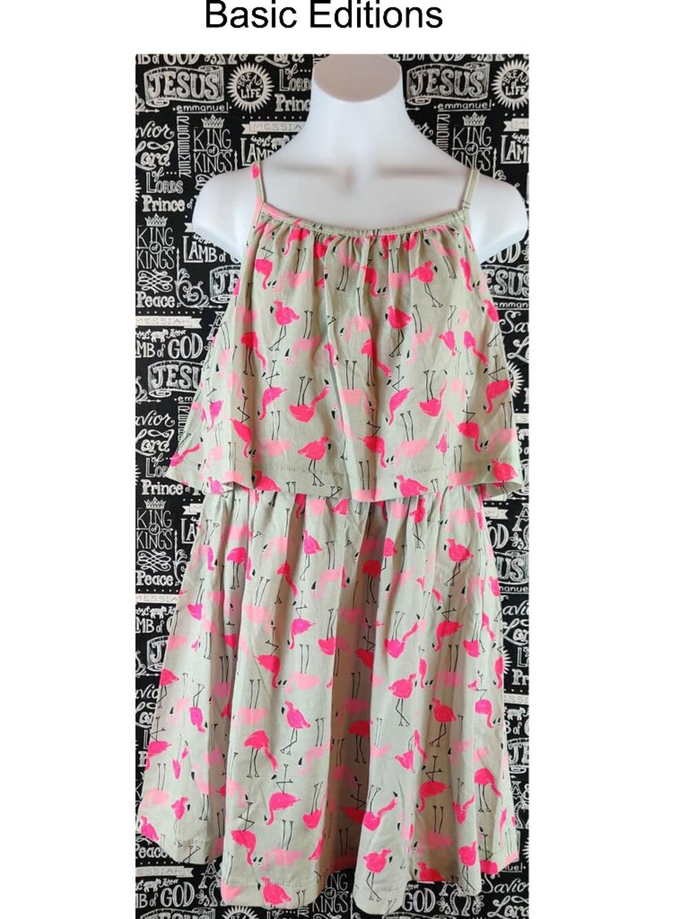 Basic Editions Flamingo Sleeveless Dress Size XL 14/16